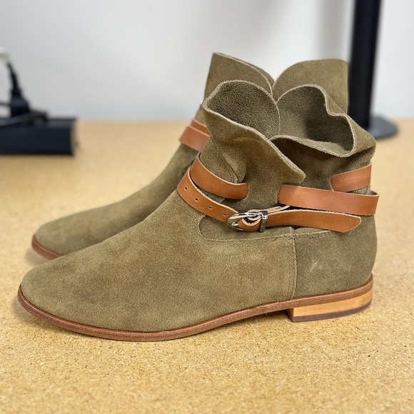 Lincoln Ankle Boots, Jeffrey Campbell x Free People Green Suede Boots 7 - Picture 4 of 9
